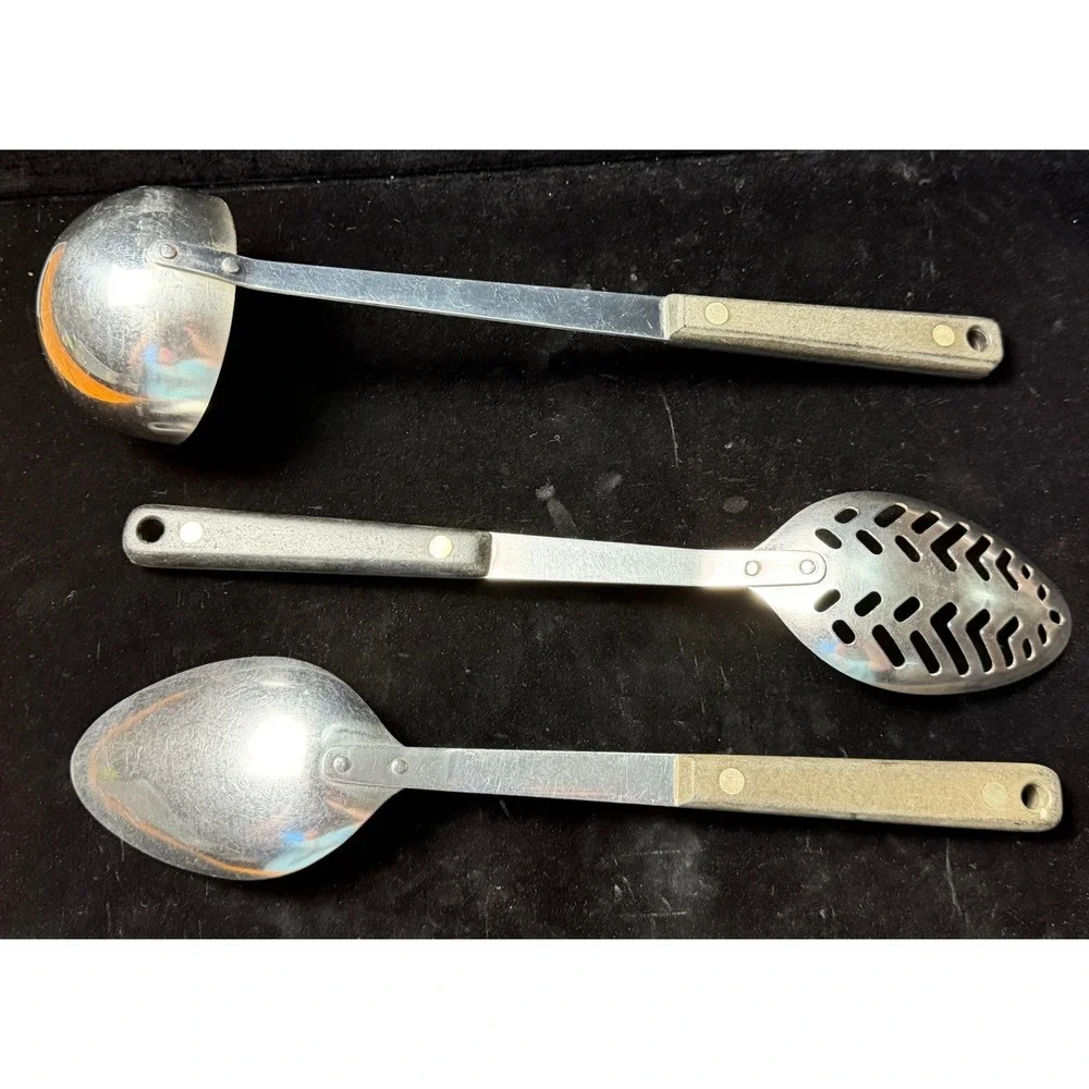 Vintage Ekco Flint Stainless Vanadium Kitchen Utensil Set 3pc